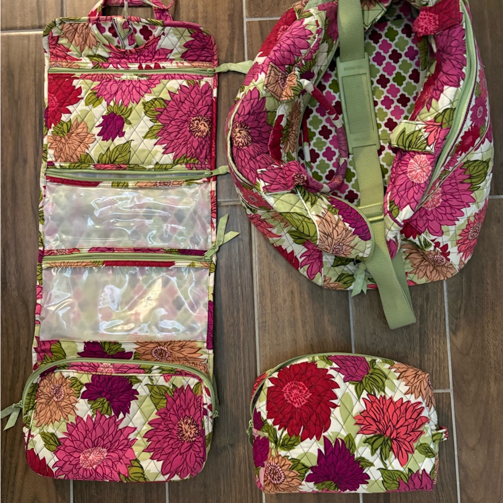 Vera Bradley Hello Dahlia Weekender Bag and Travel Set